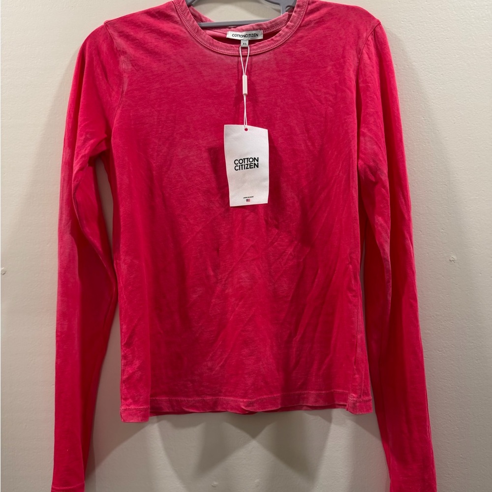 Revolve NWT Cotton citizen XS 100% cotton Pink Long Sleeve Top - Picture 3 of 3